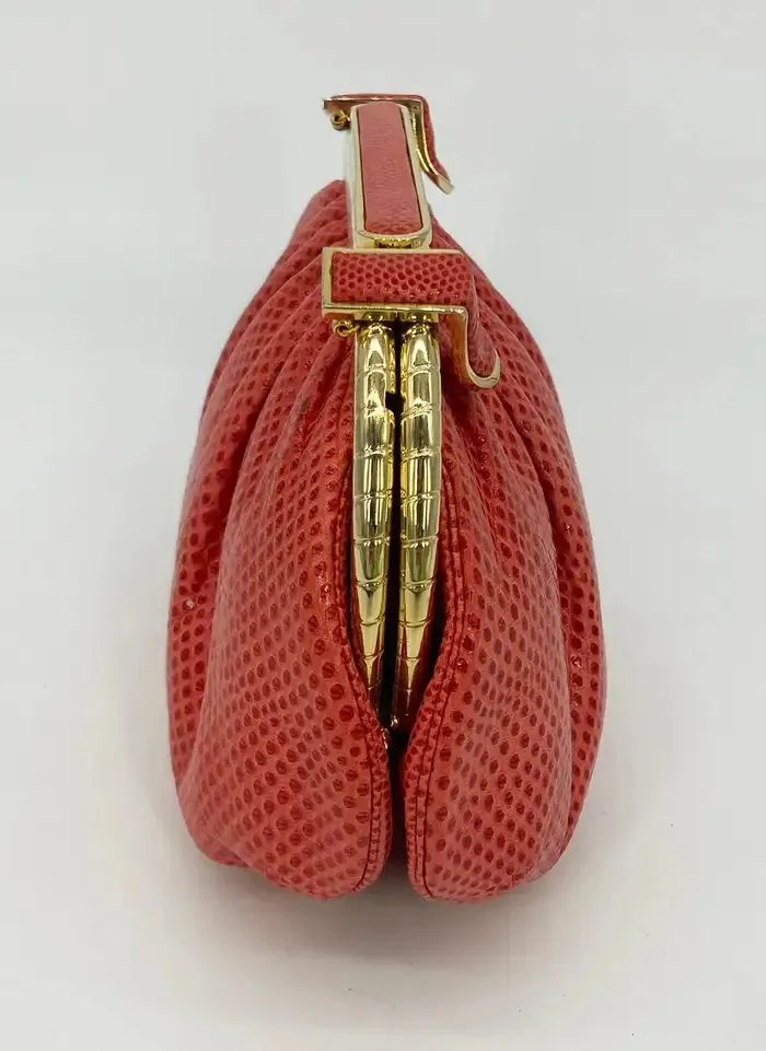 Judith Leiber Red Lizard Clutch