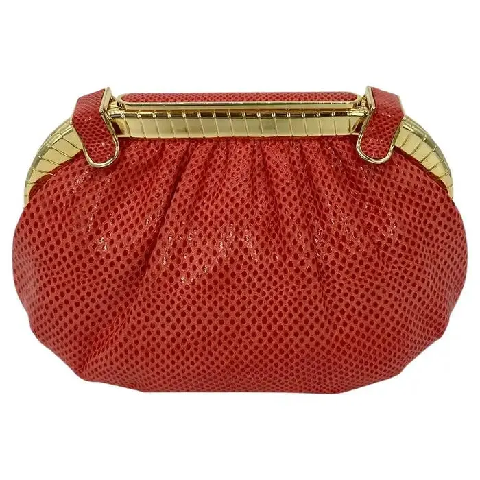 Judith Leiber Red Lizard Clutch