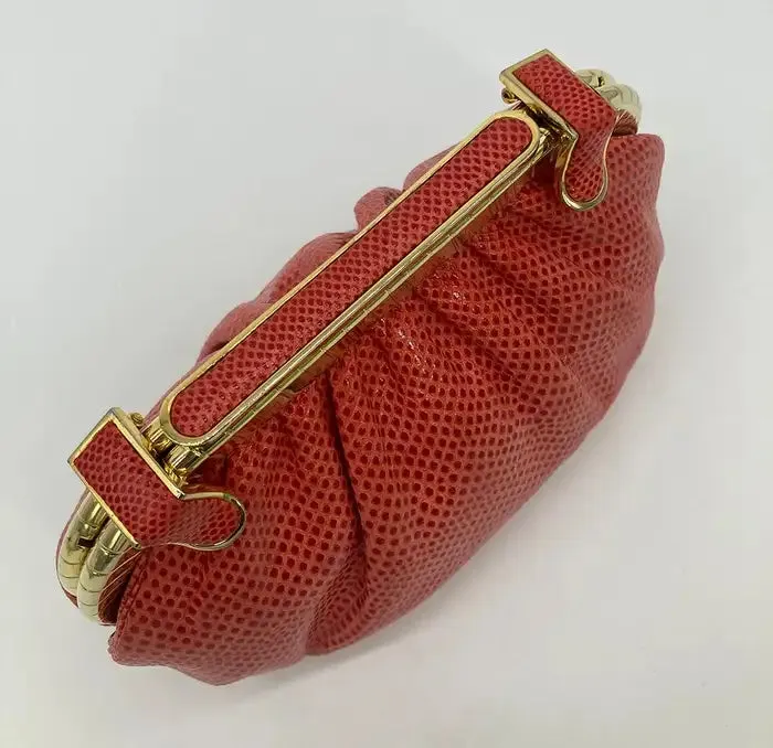 Judith Leiber Red Lizard Clutch