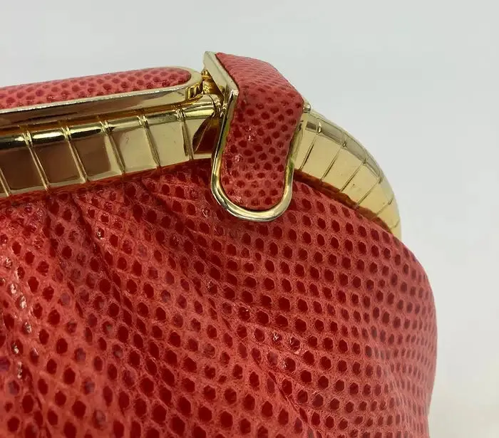 Judith Leiber Red Lizard Clutch