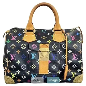 Louis Vuitton x Murakami Takashi Speedy 30 in black/ noir