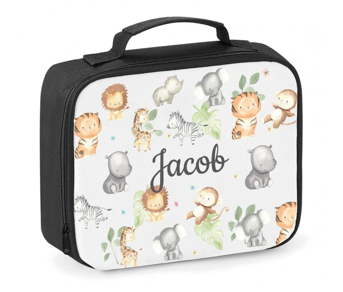 Lunch Bag Personalised Childs Jungle, Safari Lunch Bag, School Lunch Bag, Jungle Kids Lunch Bag, Nursery Lunch Bag