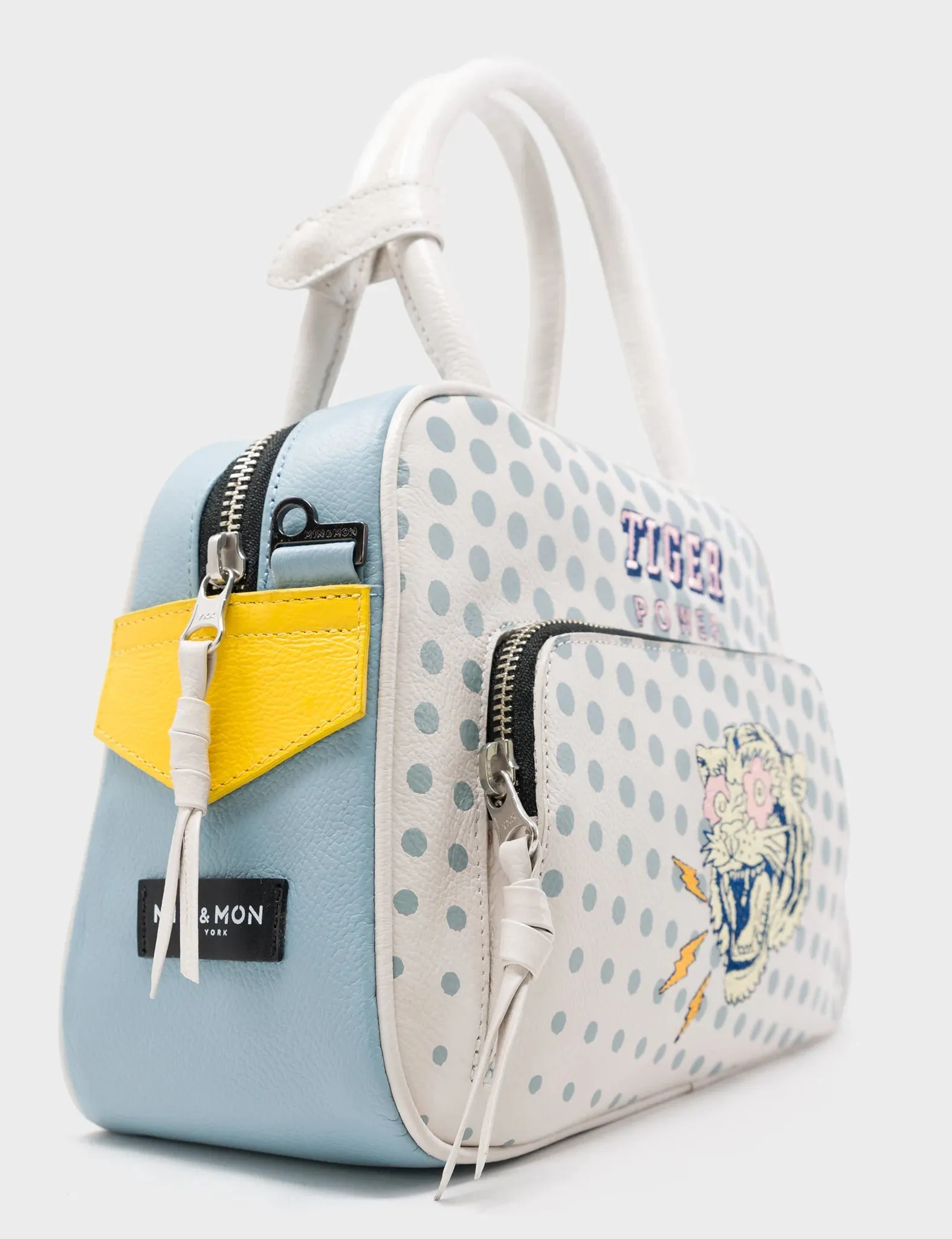 Marino Medium Cream Crossbody Leather Bag - Herocity Print