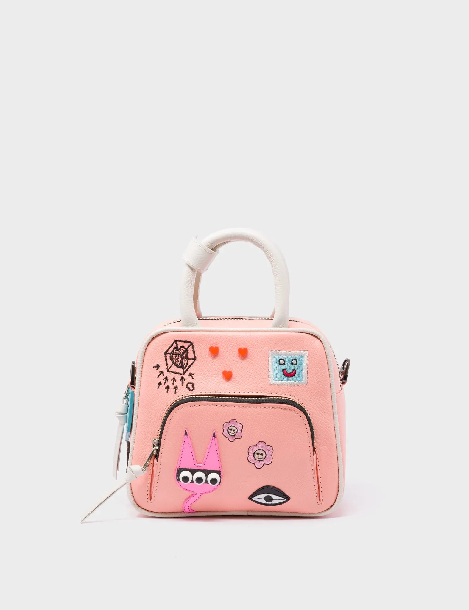 Marino Mini Crossbody Rosa Leather Bag - Urban Doodles Applique