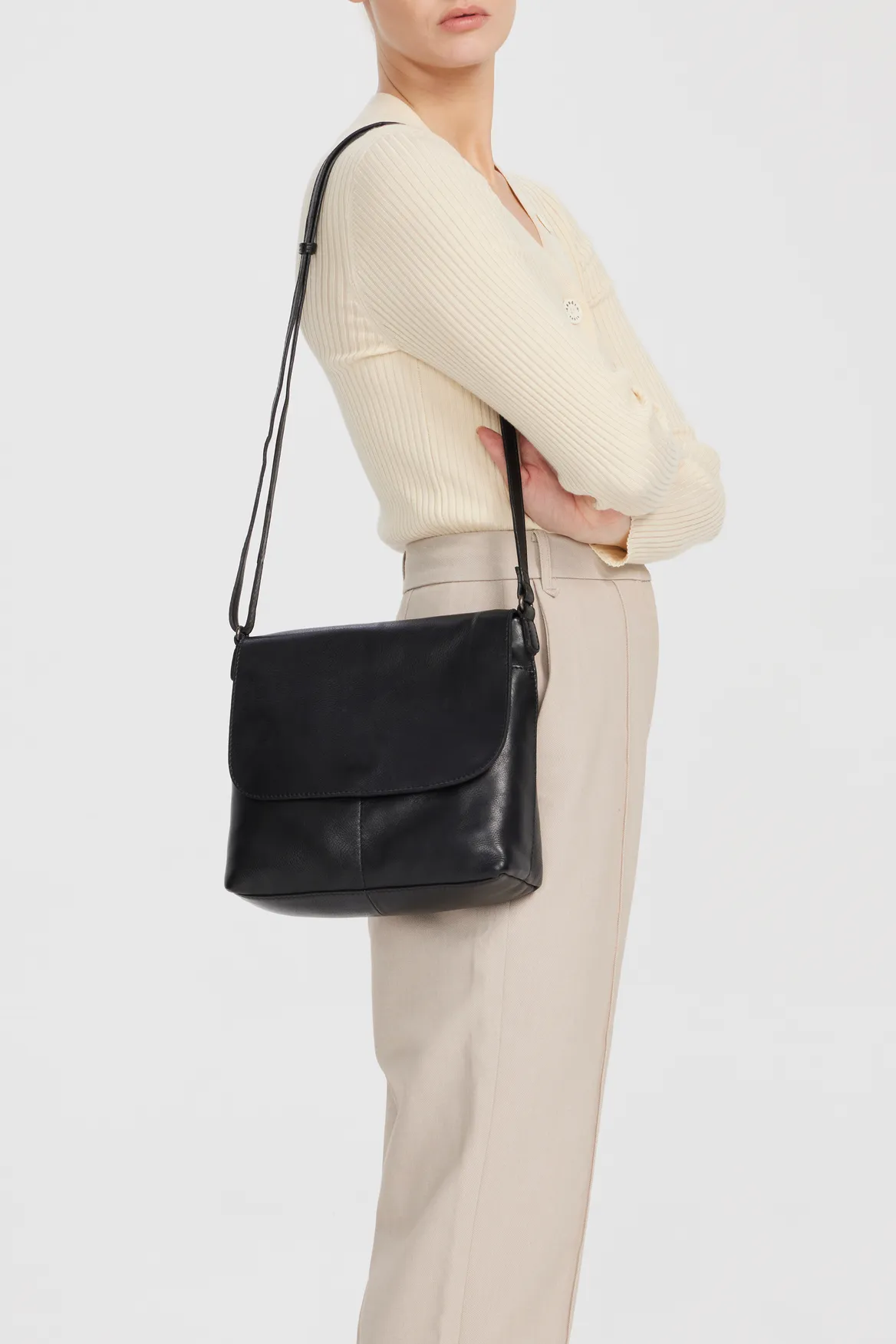 Maya Leather Flap Crossbody Bag