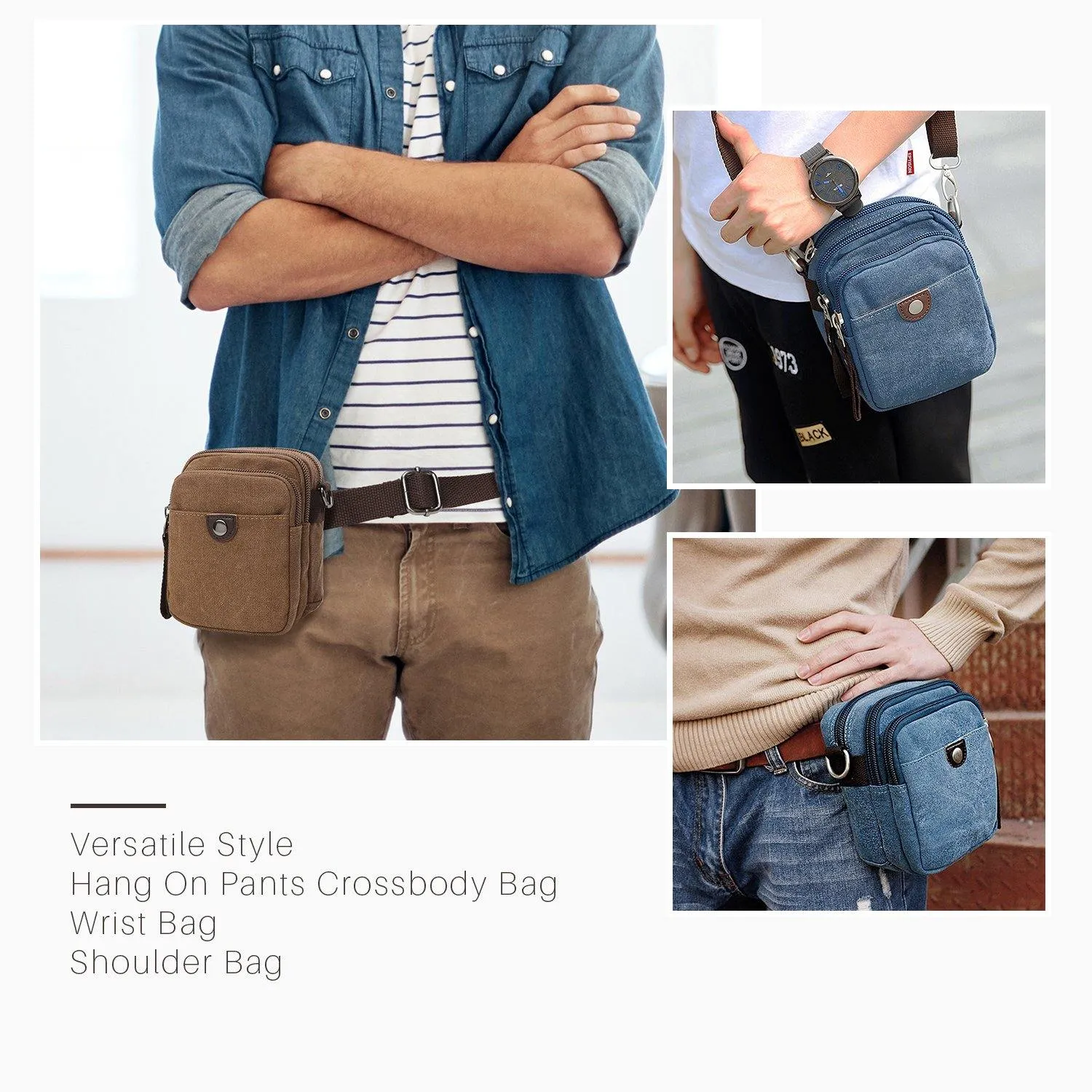 Mini Vintage Unisex Canvas Messenger Bag