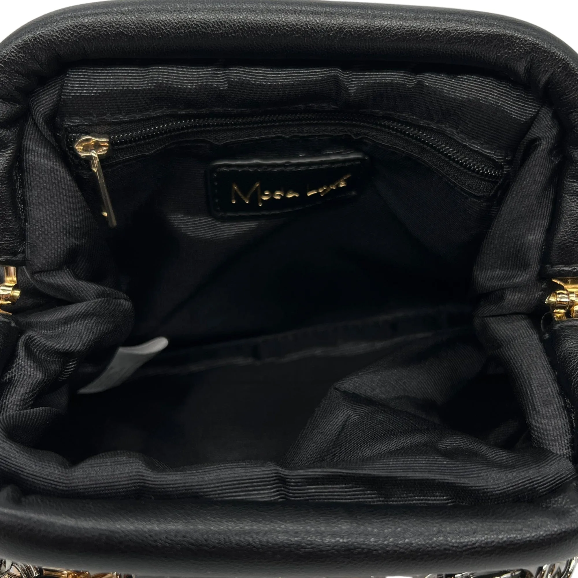 MODA LUXE Vegan Double Chain Convertible Clutch - Black New w/Tags