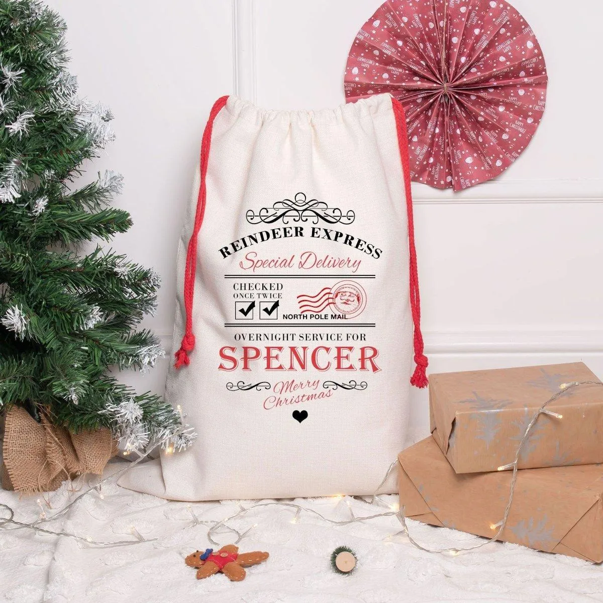 Personalised Christmas Santa Sack, Christmas Eve Present Sack, Personalised Santa Sack Gift Bags, Christmas Gifts, Gift Sack