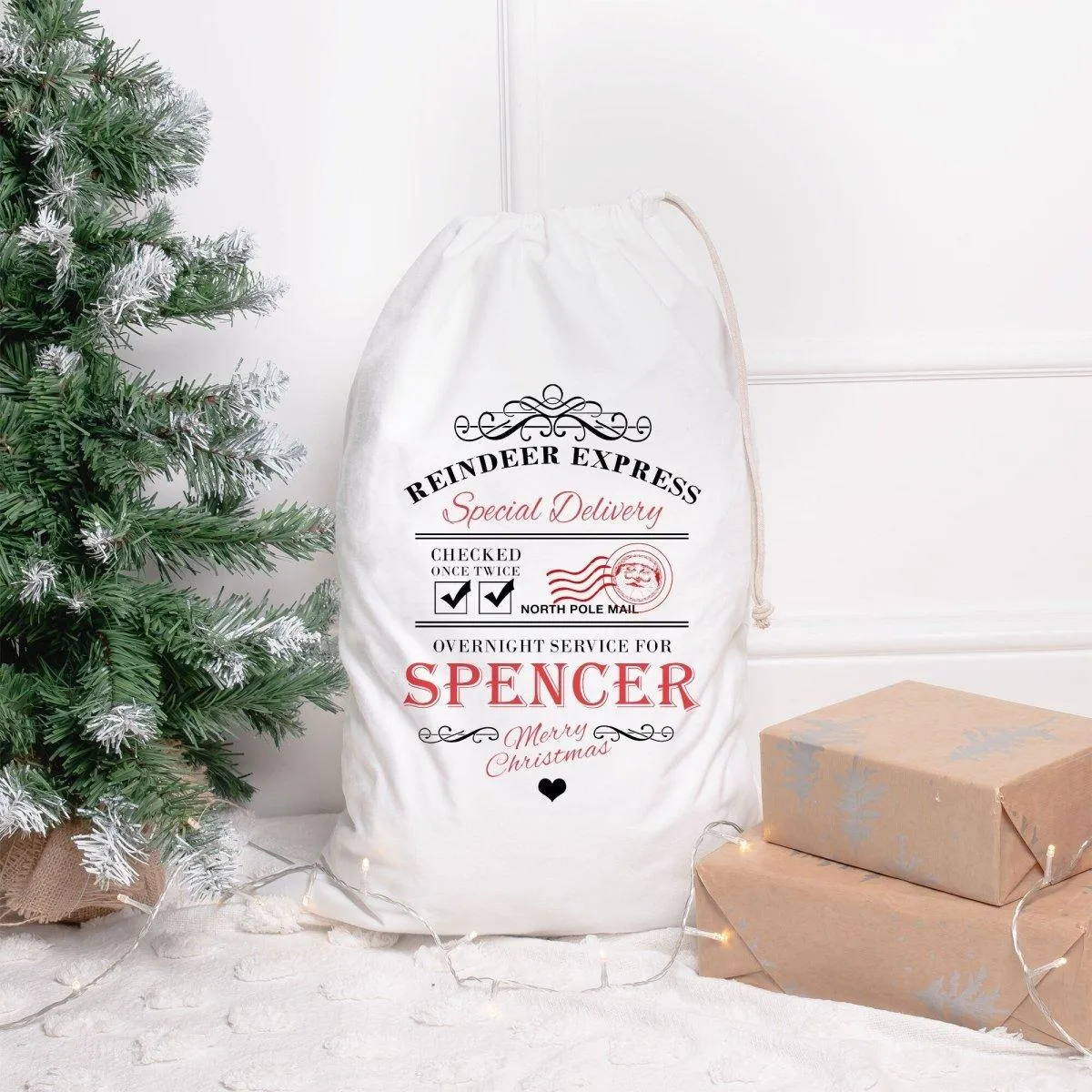 Personalised Christmas Santa Sack, Christmas Eve Present Sack, Personalised Santa Sack Gift Bags, Christmas Gifts, Gift Sack