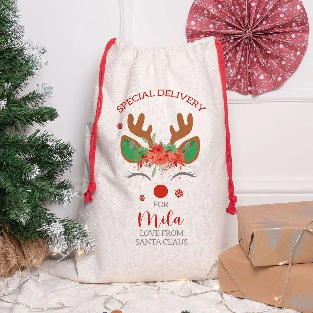 Personalised Christmas Santa Sack, Christmas Eve Present Sack, Personalised Santa Sack Gift Bags, Christmas Gifts, Your Message, Gift Sack