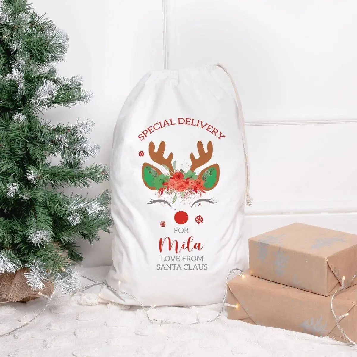 Personalised Christmas Santa Sack, Christmas Eve Present Sack, Personalised Santa Sack Gift Bags, Christmas Gifts, Your Message, Gift Sack