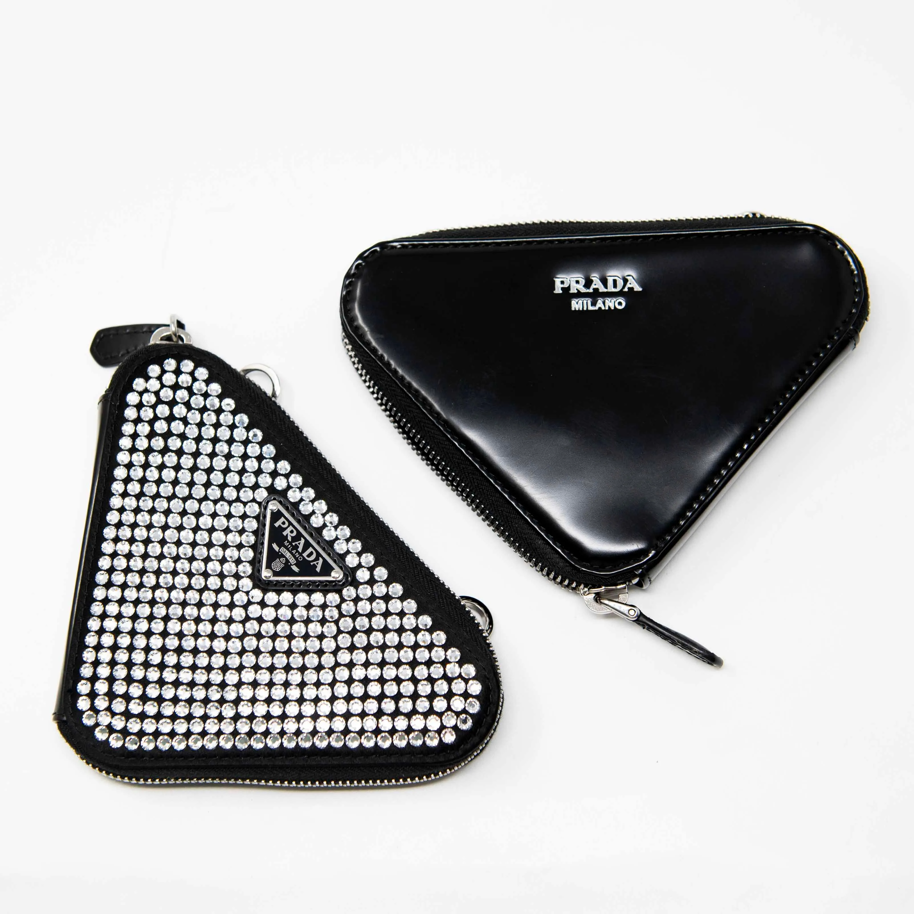 Prada Black Mini Crystal Triangle Bag