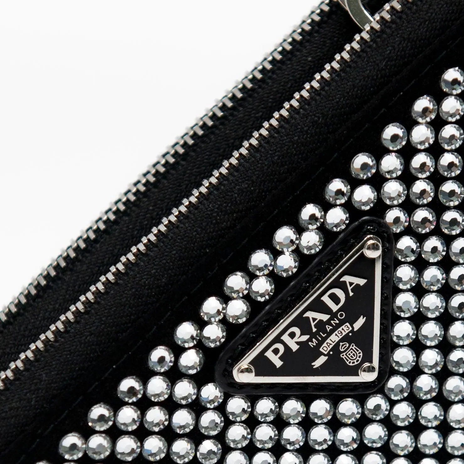 Prada Black Mini Crystal Triangle Bag