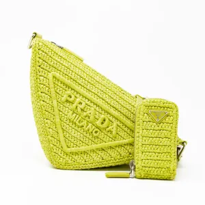 Prada Yellow Crochet Triangle Bag