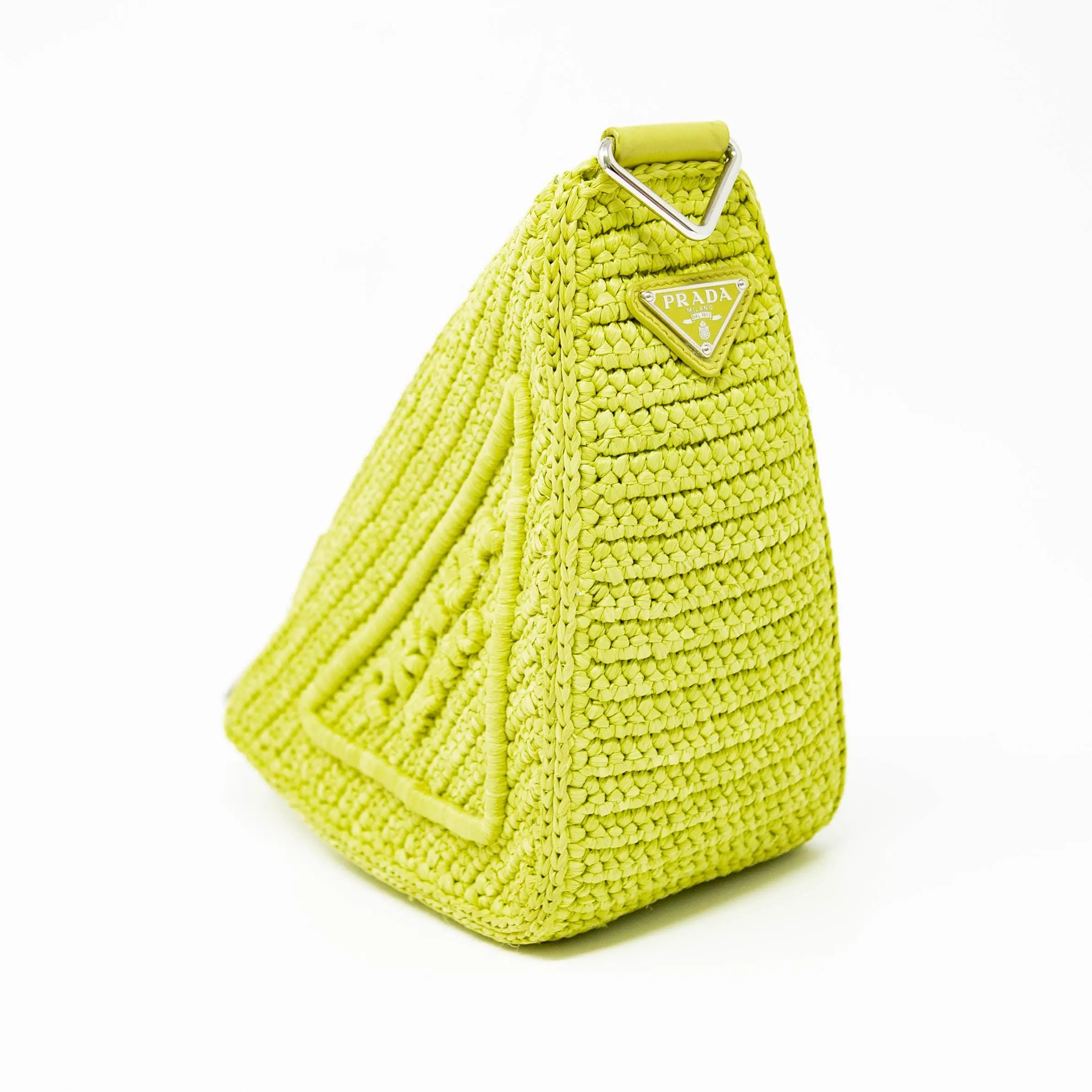 Prada Yellow Crochet Triangle Bag