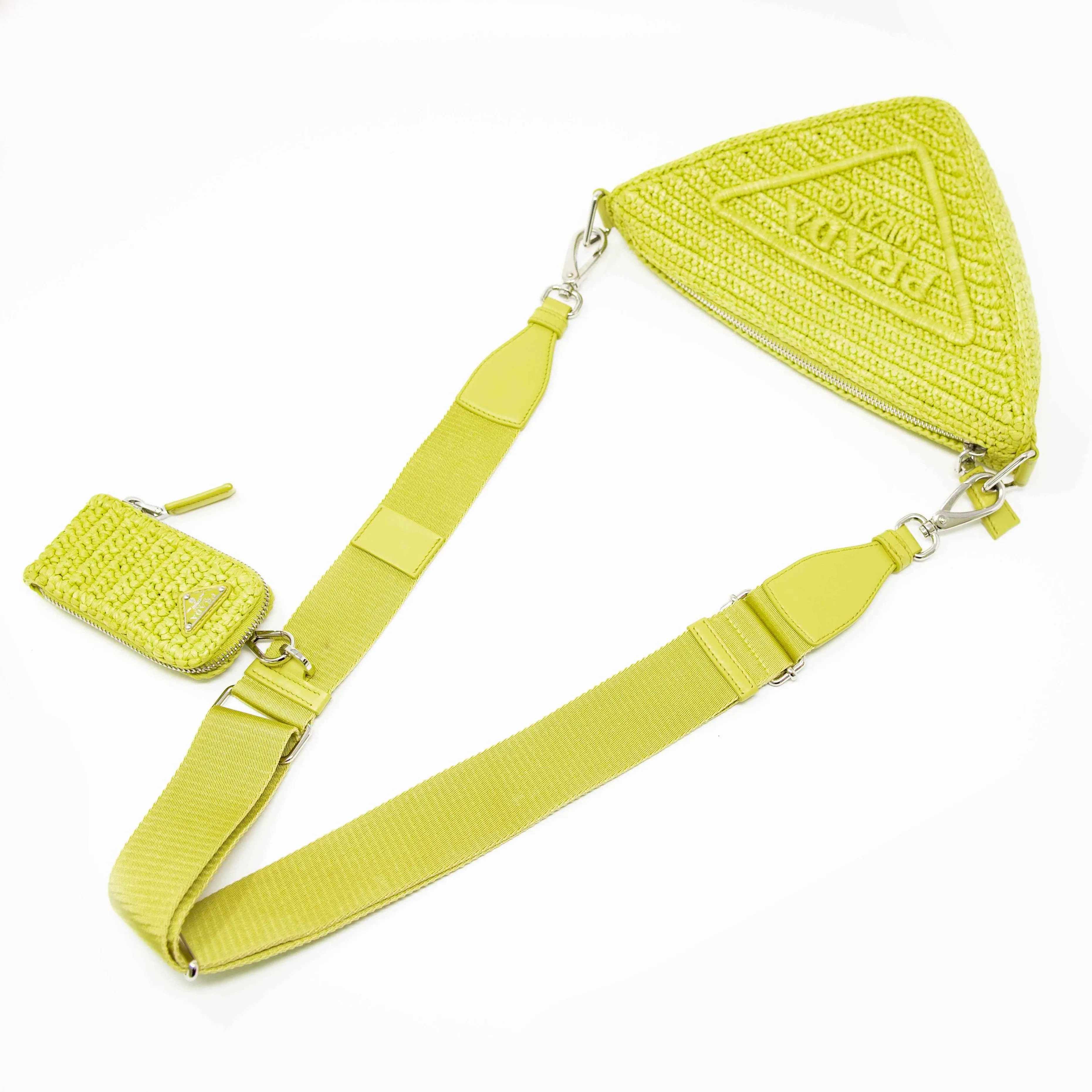 Prada Yellow Crochet Triangle Bag