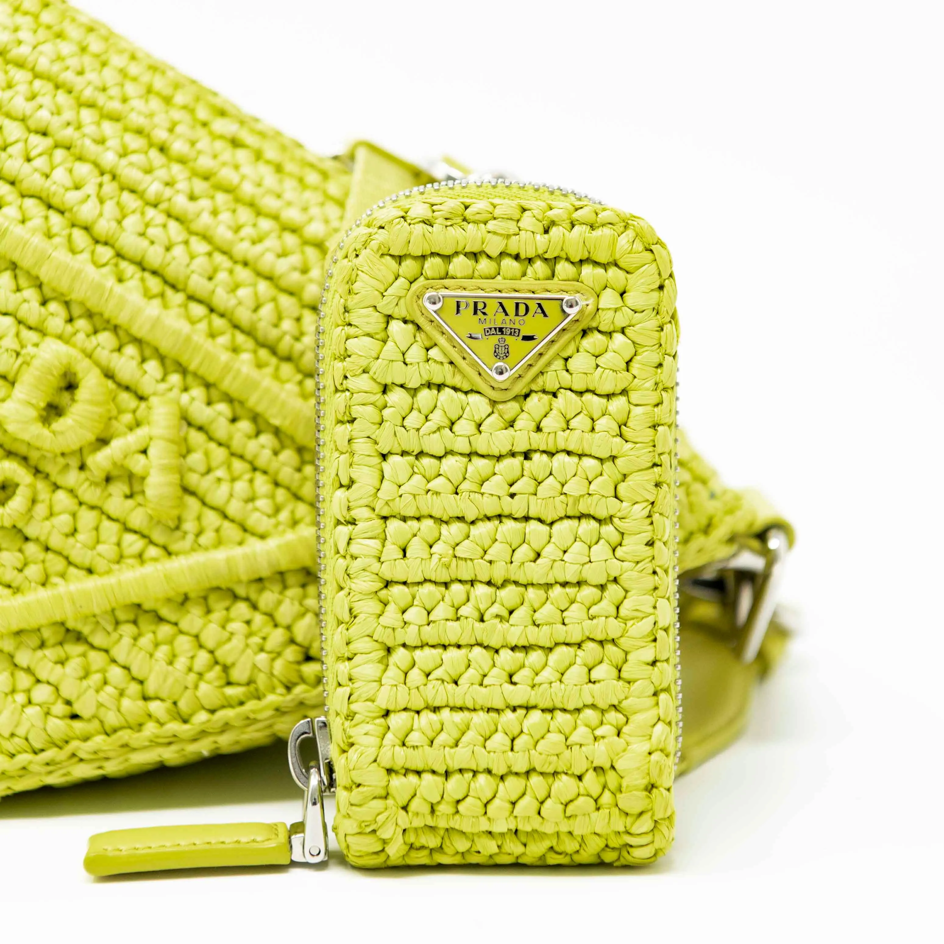 Prada Yellow Crochet Triangle Bag