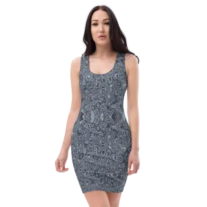 Recursia Alchemical Vision I Pencil Dress In Blue