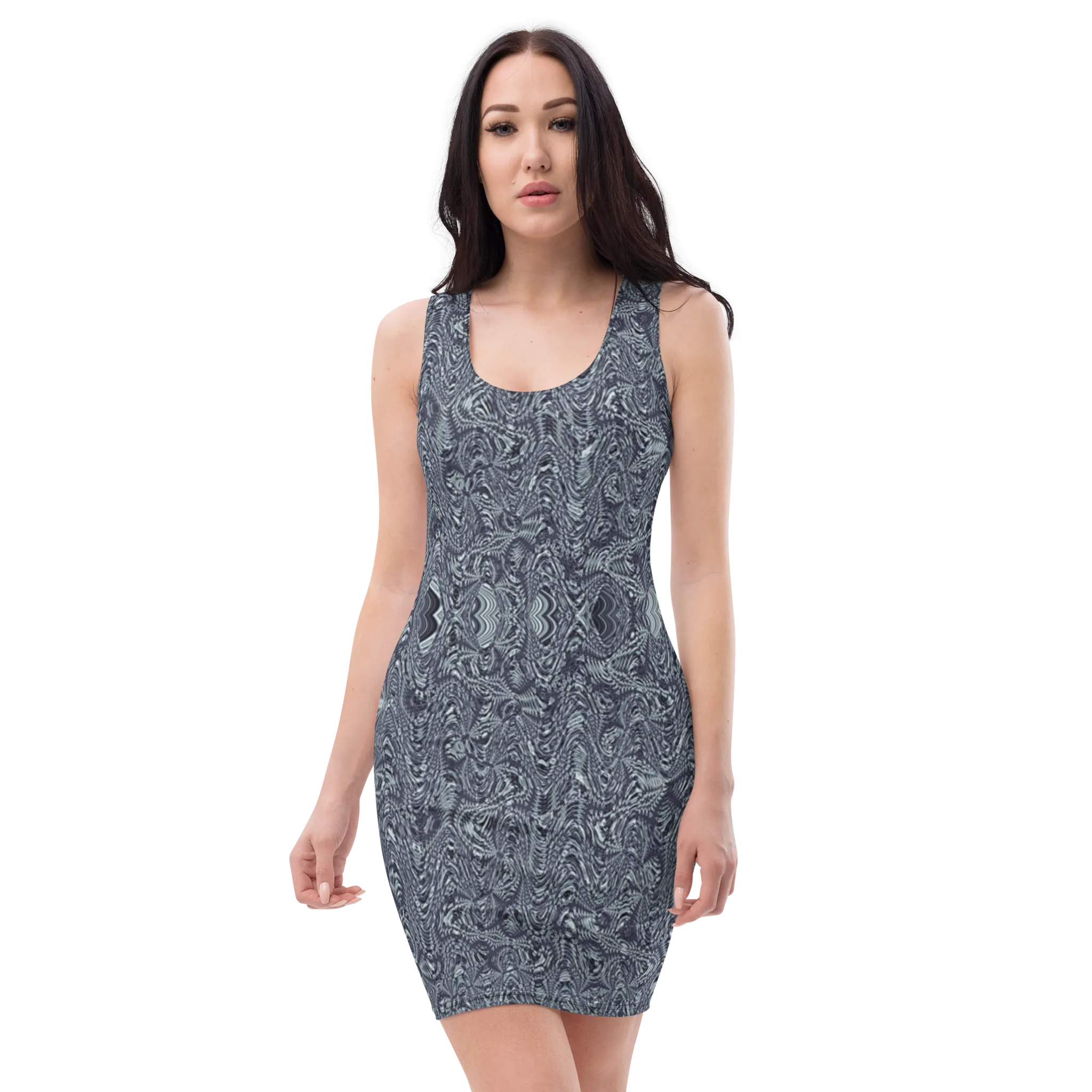 Recursia Alchemical Vision I Pencil Dress In Blue