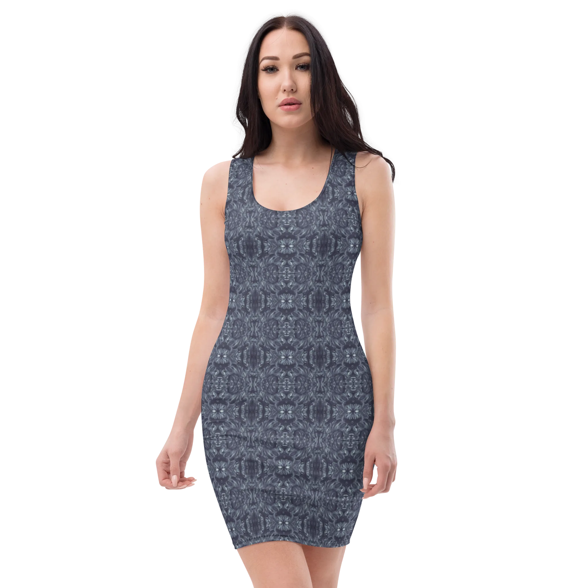 Recursia Bohemian Dream Pencil Dress In Blue