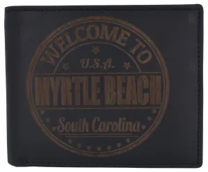 RFID Rustic Men Wallet-Myrtle Beach Design Craft Stamp