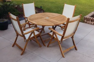 Royal Teak Florida Sling 5 Piece Dining Group