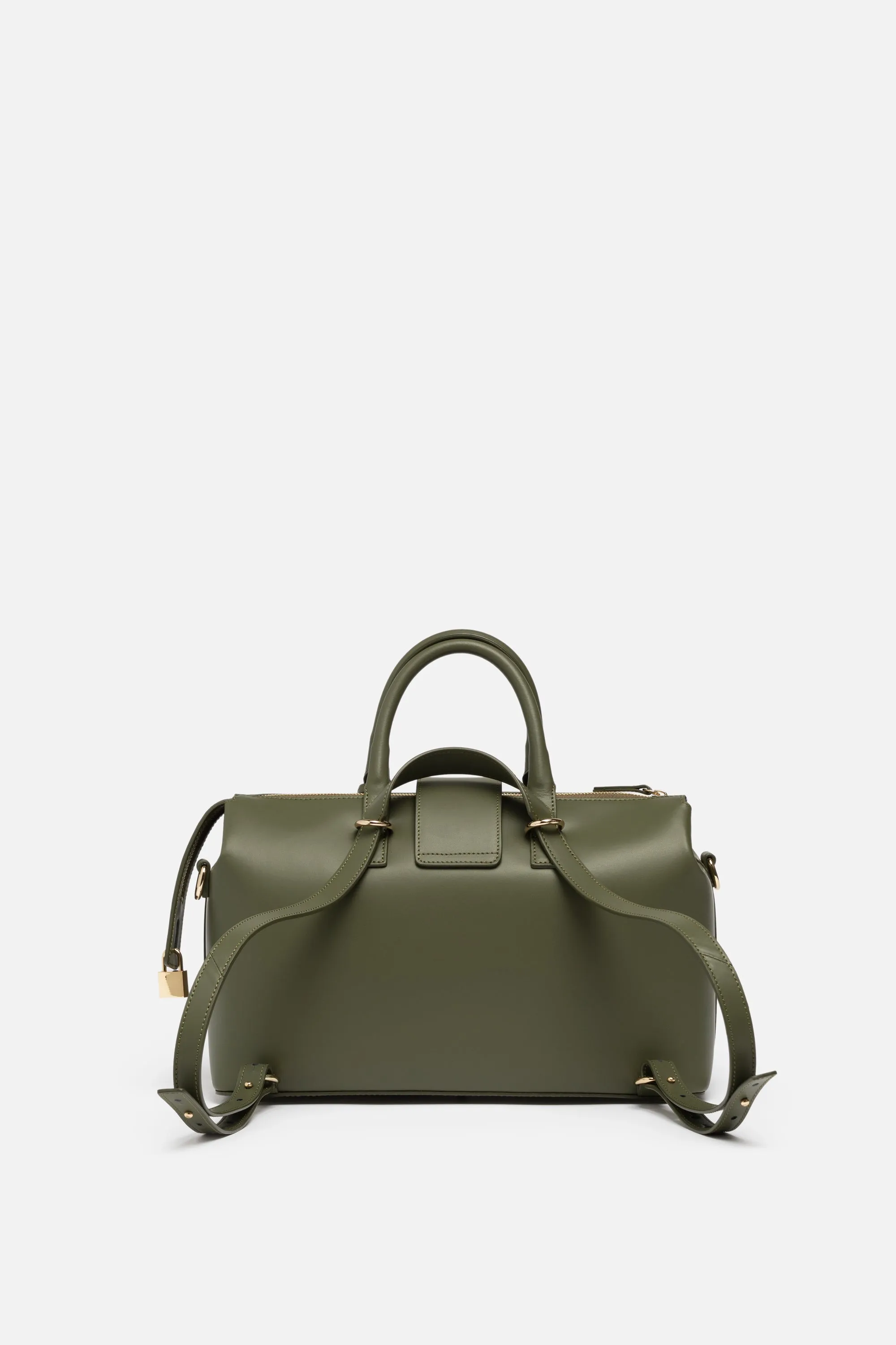 SSW - Level 2 Convertible Executive Leather Bag Classic Size in Olive Green