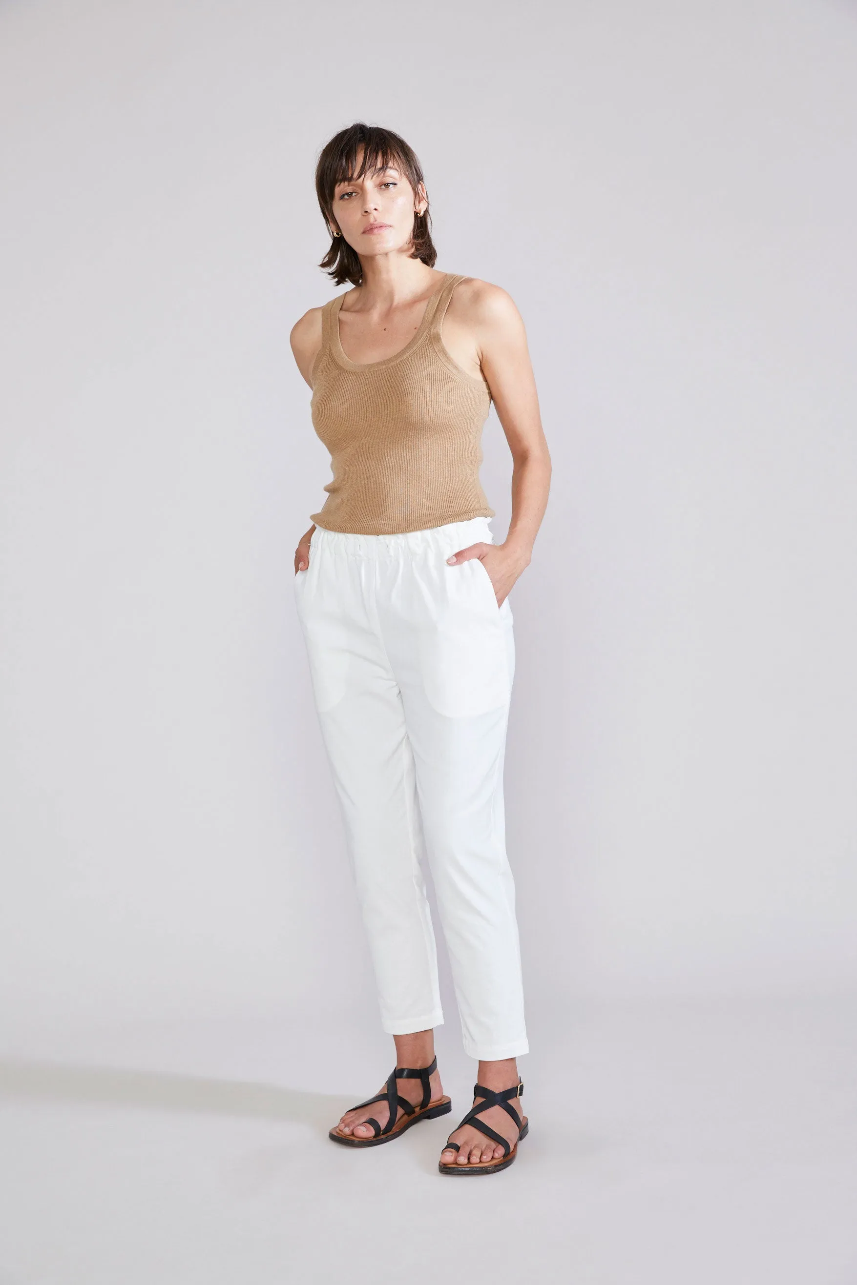 Stella Drawstring Pant - White