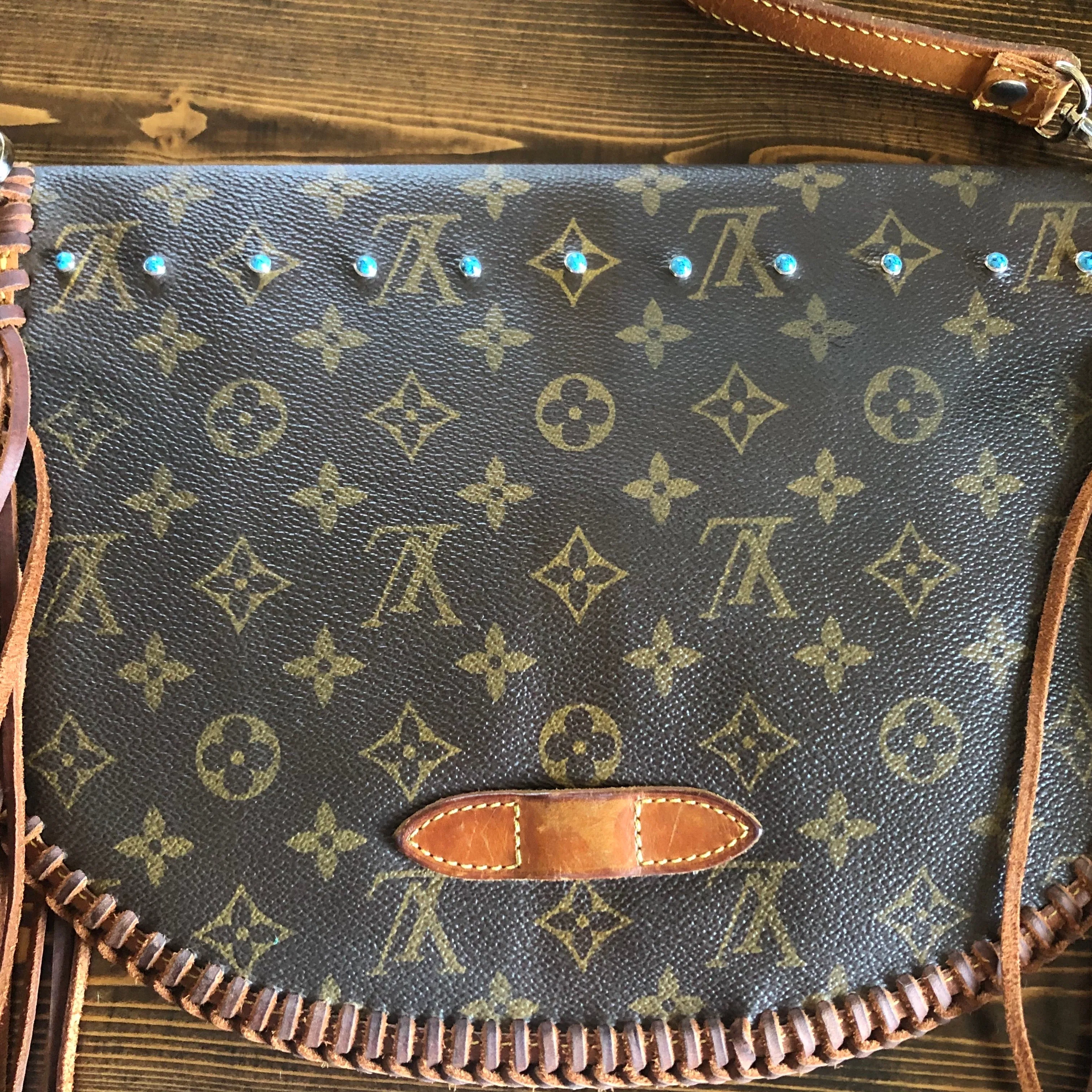 The Peacock Messenger - Vintage Monogram with Turquoise