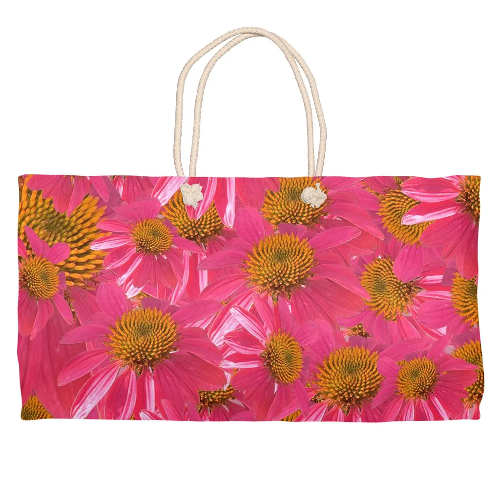 Weekend Tote (Cotton webbing or rope handles) Echinacea  1