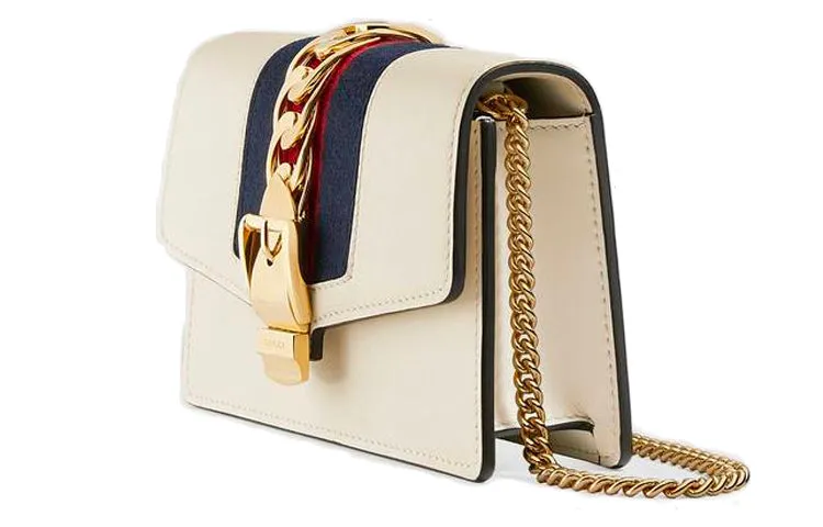 (WMNS) GUCCI Sylvie Series Leather Bag Single-Shoulder Bag MIni-Size White 494646-CWLSG-8454