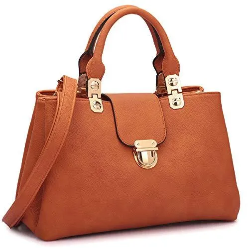 Women Solid Color Medium Top Handle Tote Bag Vegan Leather l Dasein