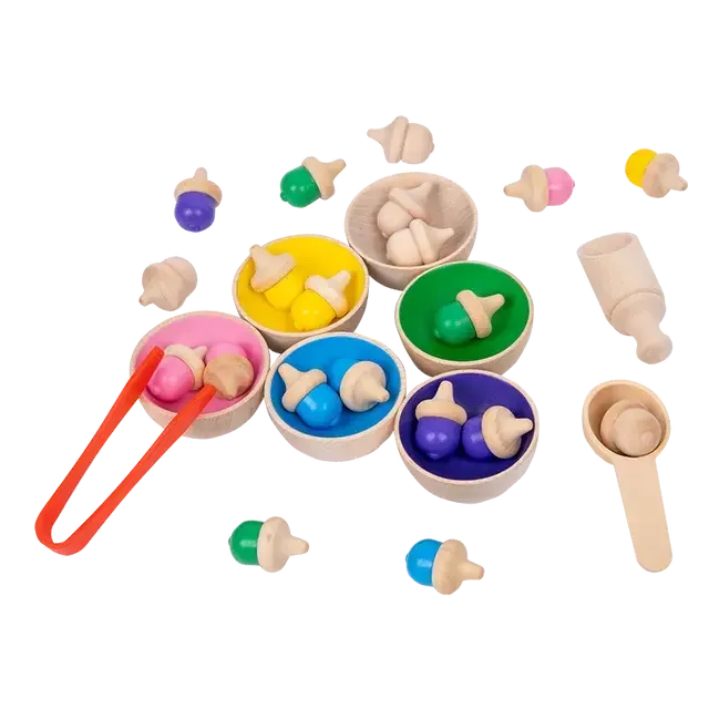 Wooden Acorn Sorting & Counting Toy